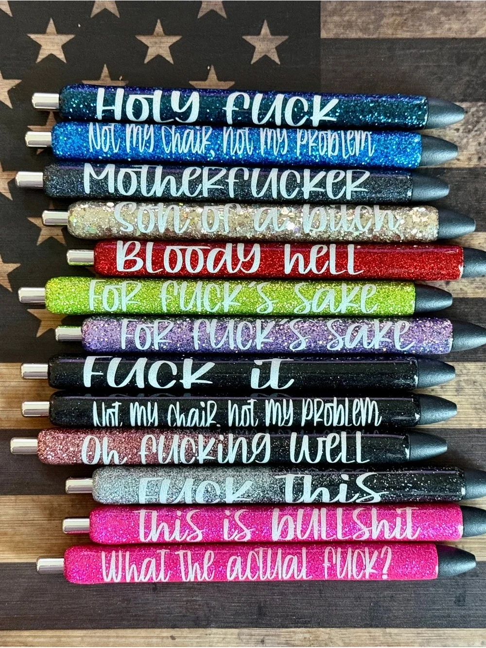 Snarky Fuckery Glitter Pens - custom - personalized - fun gifts